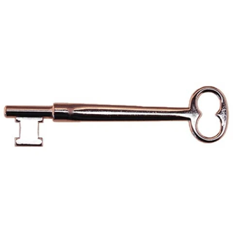 NEW Solid Brass Nickel Plated Skeleton Key w/Double Notched Bit -for House Doors Cover