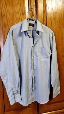 Camisa de vestir Ashley And Reed 15/34/35 manga larga azul con botones (B24) Foto 1 de 4
