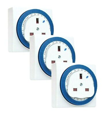 Sockit 24 Hour Segment Timer Switch 3 Pack Compact Plug In Energy Saver • 15.63€
