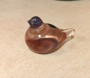 American Cut Crystal Corp Art Glass Bird Paperweight Rose Violet Free Shipping  - Picture 1 of 6