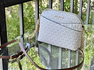 Michael Kors Women Lady Crossbody Bag Handbag Shoulder Messenger Purse Vanilla - Picture 1 of 7