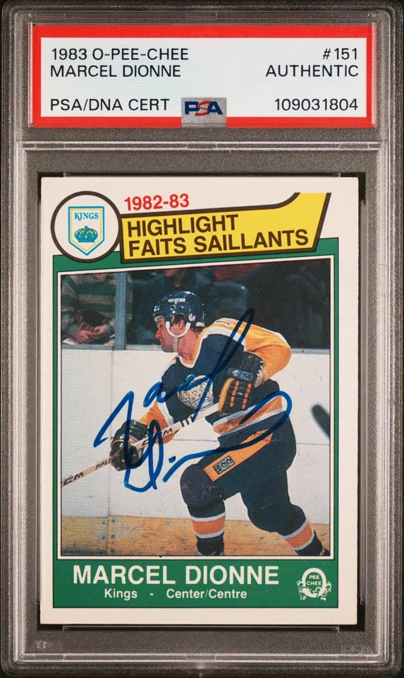 1983-84 Marcel Dionne O-Pee-Chee OPC 151 Signed Autograph Auto PSA/DNA Authentic - Image 1 of 1