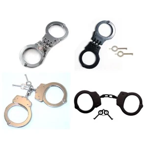 Handcuffs Professional Grade Metal Double Lock with Keys Black - Picture 1 of 5