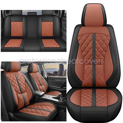 Fits Mercedes-Benz Car Faux Leather Front + Rear Seat Cover Protector Cushion - Image 1 of 4