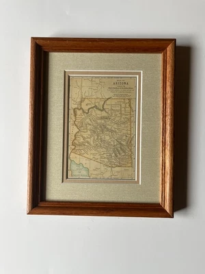 Mapa del estado "Cobre" de Arizona 1891 por Matthews-Northrup Co. Marco/Estera VER DESCRIPCIÓN Foto 1 de 3