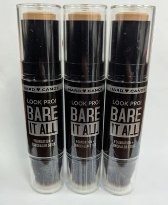LOT OF 3 HARD CANDY LOOK PRO! BARE IT ALL FOUNDATION+CONCEALER STICK #1359 LIGHT - Image 1 of 3