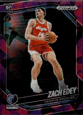 Prizm Black Zach Edey Purple Ice 2024-25/149 Rookie RC Foto 1 de 2