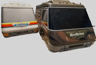 Casa rodante Galoob Micro Machines Super City Van 1991 de colección y juegos de camuflaje del ejército y extras Foto 1 de 4