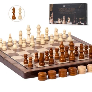 Chess Set 15'' Chess Board Wooden Magnetic Folding Chess Board Set for Adults... - Picture 1 of 7