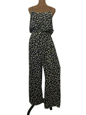 Nuevo con etiquetas Mono Michael Kors Para Mujer Pequeño Negro Amarillo Blanco Floral Fluido Foto 1 de 4