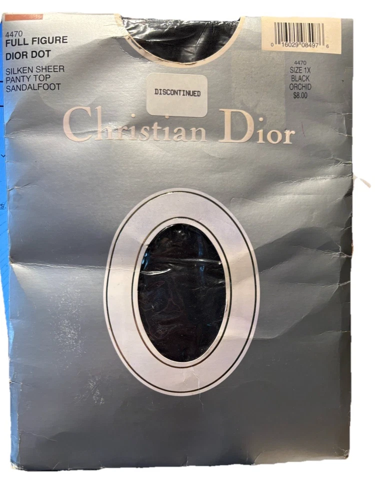 Meia-calça Christian Dior Vintage 1X Preta Orquídea Pé de Sandália Seda Transparente Nova - Imagem 1 de 2
