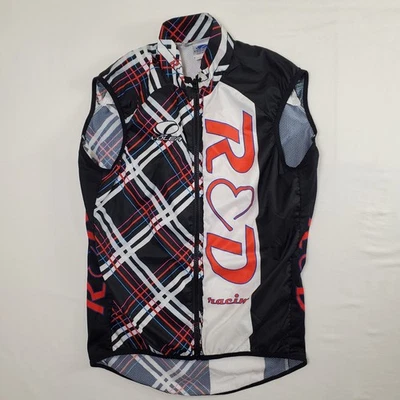 Voler Black White Red Racing - S Full Double Zip Cycling Vest Windbreaker Top - Image 1 of 4