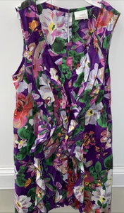 Next Dress Lightweight Ruffle Purple Floral Age 8 Years - Picture 1 of 12
