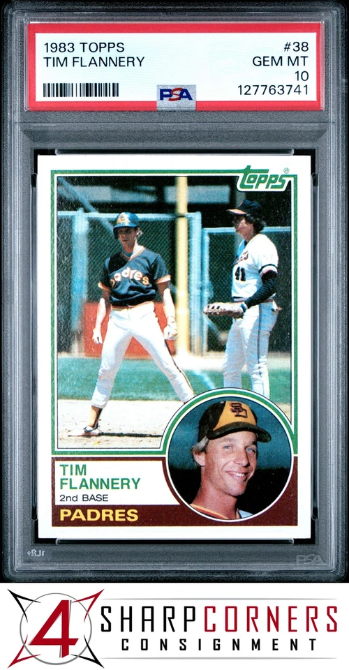 1983 TOPPS #38 TIM FLANNERY PADRES PSA 10 - Image 1 of 3