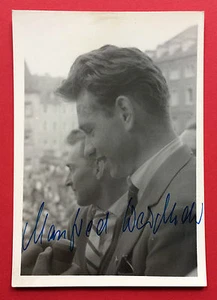 Foto ciclismo cartolina XIII Viaggio della Pace 1960 MANFRED PELLE BIANCA Autografo (11203 - Foto 1 di 1