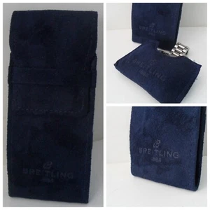 Breitling Watch Travel Case - Beautiful Dark Blue Suede - With Insert BRAND NEW! - Picture 1 of 12