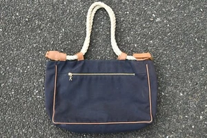 ¡Verano! Bolso de Mano Roberta di Camerino Lona Náutica - Borde y Forro de Cuero - Italia - Imagen 1 de 8