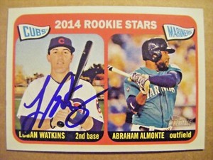 LOGAN WATKINS signed CUBS 2014 Topps Heritage baseball card AUTO GODDARD KS #166