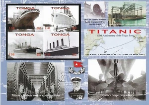 Tonga 2012 Yvert 1286/89 Imperf. Titanic Boats Ships MNH VF - Picture 1 of 1
