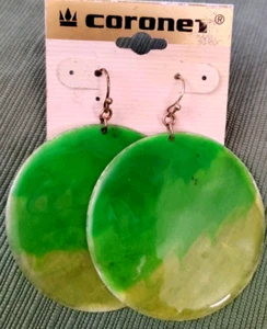 Brand New Coronet Green Dropping Dangle Hook Earrings - Picture 1 of 2