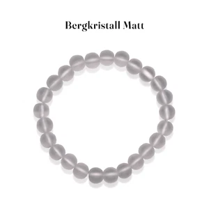 Bergkristall Matt Armband Edelstein Kugel 8 mm Powerarmband Heilstein Perlenarmb - Picture 1 of 6