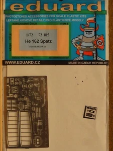 1/72 Eduard HEINKEL He 162 SPATZ Interior/Exterior Photo Etch Dragon 72185 OOP - Picture 1 of 1