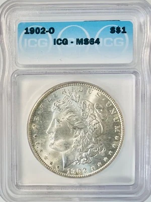 1902 O  ICG MS64  Morgan Silver Dollar Nice Luster & Strike - Image 1 of 2