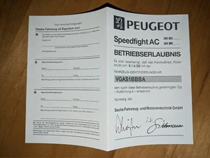 Peugeot Speedfight 1 oder 2 Papiere - Bild 1 von 2