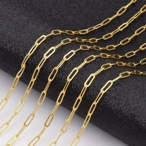 Chain Paperclip Flat Oval 6x2.6x0.4mm Gold 2m (CLNF) - Picture 1 of 2