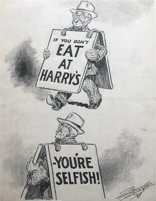 Bruce Russell - Caricatura política de Harry Truman - Oferta justa - Ganador del Premio Pulitzer Foto 1 de 3