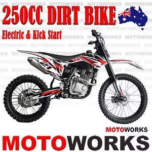 Motoworks 250CC bigfoot DIRT TRAIL PIT MOTOR 2 WHEELS PRO BIKE Electric Start rd - Picture 1 of 12