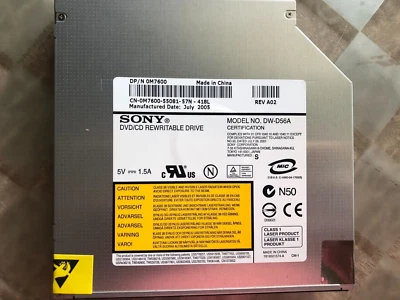 Dell Sony DW-Q58A DW-D56A CD/DVD Burner Player IDE Drive - Image 1 of 4