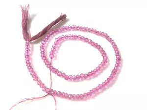 Pink Topaz Coated Rondelle Faceted 3-4mm Pink Topaz Loose Beads 13"inch 1 Strand - Picture 1 of 3
