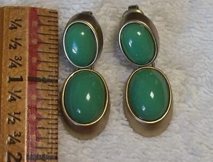 Pendientes de clip de pavo Atasay Kuyumculuk AK verde en tono dorado - Imagen 1 de 12