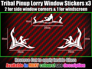 Pegatina para ventana de camión x3 VIDRIO HOMBRE LDV VOLVO DAF HGV CAMIÓN CABINA AUTOBÚS todos los colores - Imagen 1 de 7