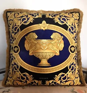 60cm Barocco Medusa Lion Urn Royal Blue Pillow Cushion Case Single Sided - Bild 1 von 3