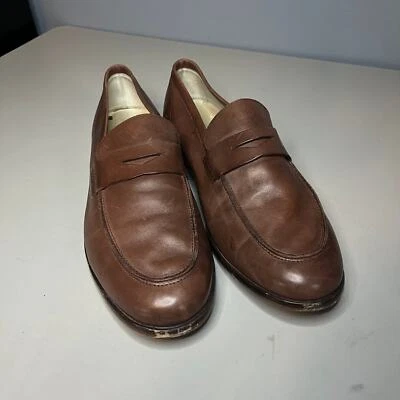 Barneys New York Penny Loafers Mens Size 13M Brown Leather Slip On Shoes - Image 1 of 4