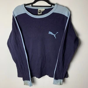 Puma Blau Two Tone Small Logo Langarm T-Shirt Größe Herren Medium M - Bild 1 von 13