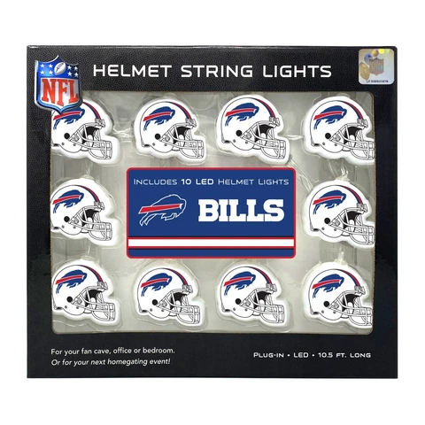 NFL Buffalo Bills LED Helmet String Lights.  11 Feet Long String,10 Lights Cover