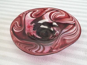 Kunstglas Handarbeit rot/schwarz Schale - Bild 1 von 9