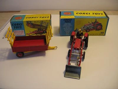 Corgi Toys; Massey-Ferguson 165 Tractor with shovel and Farm Tipper Trailer - Image 1 of 4