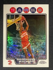 2008 TOPPS CHROME REFRACTOR Dominique Wilkins Atlanta Hawks Dunk Highlight 168 - Picture 1 of 3