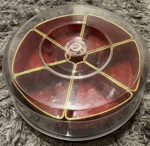 Rotating Snack Dish Cake Box With Lid Removable Compartments Party Dinner - Picture 1 of 5