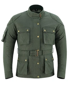 WARRIOR LADIES Classic Motorcycle Waxed Cotton CE Armour Breathable Biker Jacket - Picture 1 of 9