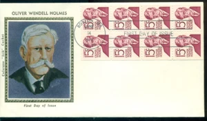 1978 FDC - Scott # 1288Bc - Oliver Wendell Holmes panel folleto - sello de seda UA - Imagen 1 de 1