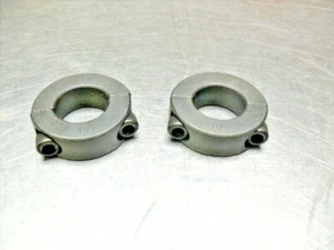 qty two - 2 piece shaft collar 7/8" double split steel, black oxide clamp collar - Picture 1 of 3