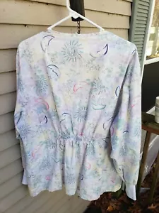 Large Crest Sun Moon Stars Lab Coat - Picture 1 of 4