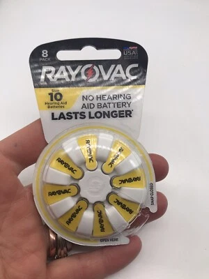 Rayovac Hearing aid batteries-New 10 Batteries Per Pack - Image 1 of 4