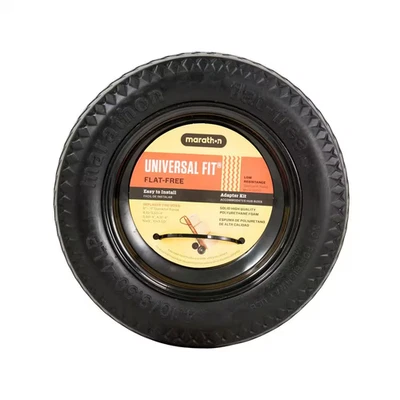 Rueda de carretilla con neumático plano universal para camión de mano 10-1/2 X 3-1/3 pulgadas Foto 1 de 4