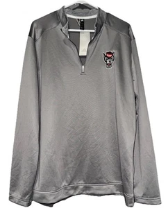 Adidas NC State Club 1/4 Zip Jacket Pull Over Mens XL Gray Wolf Pack NEW - Picture 1 of 6